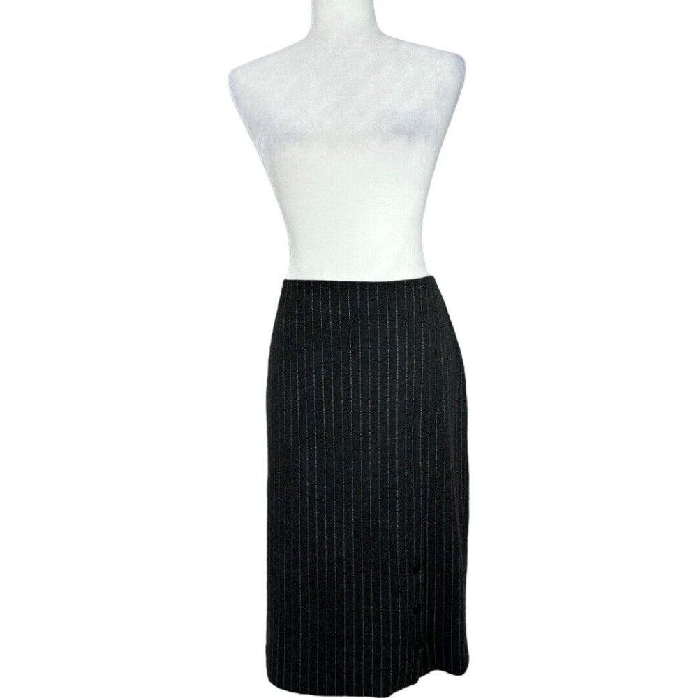 Tommy Hilfiger Women's Gray Striped Minimalist Pencil Career Skirt Size 6/W32